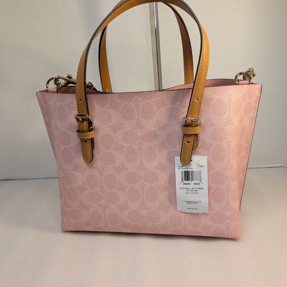 NWT Coach Mollie Tote Bag 25 In Signature Canvas With Charms (CER24) - Picture 6 of 12